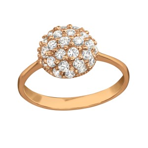 Inel din argint placat cu aur roz 14K si pietre DiAmanti DIA21690 (Argint 925‰ 1,9 g.)